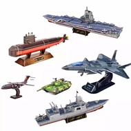 3D Scientific and educational assembly submarine tank aircraft carrier helicopter car C919 DIY toys 