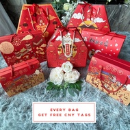 [OMOYAA.SG]-5PCS PRICE-FREE TAG-CNY PAPER BAG-CNY PACKAGING-CNY ORANGE BAG -NEW YEAR BAG - COOKIES B