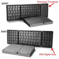 Portable Mini Three Folding Bluetooth Keyboard 64 Keys Wireless Foldable Touchpad Keypad for IOS And