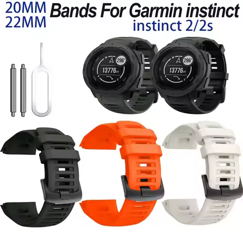 Garmin Soft Silicone Strap Fashion 20mm 22mm Watch Band Bracelet For Instinct 2S Replaceable Rubber 