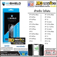 Hishield เต็มจอ/3D/Privacy ฟิล์มกระจก กันคนมอง กันเผือก ใช้สำหรับ iPhone 16 Pro Max 15 Pro 14 Plus 1