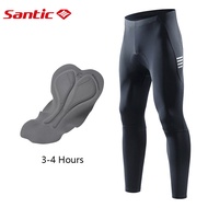 Santic กางเกงปั่นจักรยานผู้ชาย 4D กางเกงเสริมรองเท้า กางเกงยาวจักรยาน MTB ขี่จักรยาน กางเกงยาวอากาศถ่ายเทคลำโพงจักรยาน K9MD092H