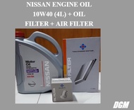 NISSAN ENGINE OIL SEMI SYNTHETIC 10W40 (4L) + OIL FILTER + AIR FILTER FOR LIVINA / ALMERA / LATIO / SYLPHY G11