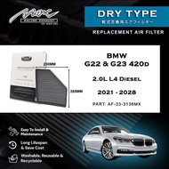 BMW G22 & G23 420d 2.0L L4 Diesel 2021 to 2028 33-3136MX Max Racing Performance Dry Type Air Filter