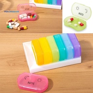 PEH-Portable Rainbow 7 Days Weekly Pill Medicine Box Drug Storage Case Container