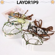 LAYOR1P9 Flower Vines Crown, Bride Hairstyles Artificial Floral Elf Garland, Hair Accessories Rhines