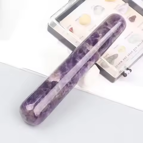 Natural Amethyst Massage Stick Jade Yoni Wand Face Body Eye Crystal Stone Massager Health Skin Care 