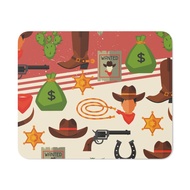 Western Theme Icons Colorful M2 Mouse Pad