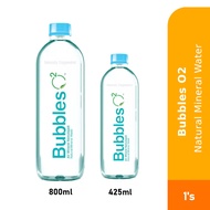 BUBBLES O2 Natural Mineral Water 425ml/800ml for Air Mineral Beroksigen, Air Minuman Bubbles O2