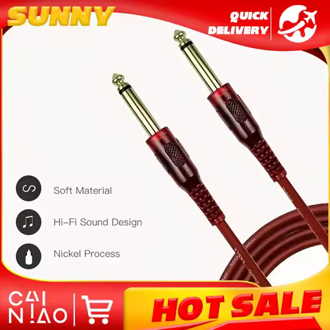 6.35mm 1/4in TRS Cable 10ft/3m Audio Cable for Electric Guitar Bass Speaker Instrument AMP Cord 1/4 