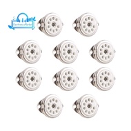 10PCS Ceramic B9A Silver-Plated 9Pin Vacuum Tube Socket Panel Chassis Mount for ECC81 ECC82 ECC83 EL