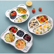 Kids bento plate Stainless 304 Children's Divided Dinner plate/ SUS 304 Stainless Stainless Divided 