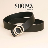 SHOPAZ Double O Belt for Women Woman Leather Buckle Belt Female Belt for Women Belt Woman