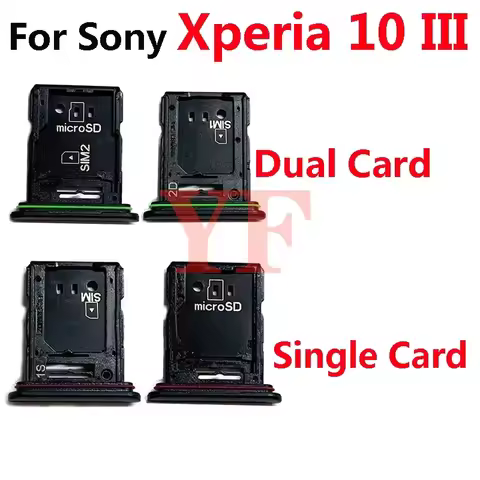 For Sony Xperia 10 III X10 Dual Single SIM Card Slot Sim Reader Holder Socket Mobile Phone Parts
