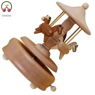 Carousel Music Box Retro Wooden Carousel Music Box Handmade Carousel Horse Music Box Beech Wood Rota