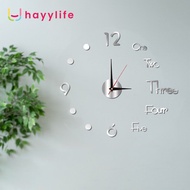 HAYYLIFE Jam Dinding Digital-Kreatif Jam Dinding Ruang Tamu DIY Stiker Dinding Jam Bisu Jam Akrilik