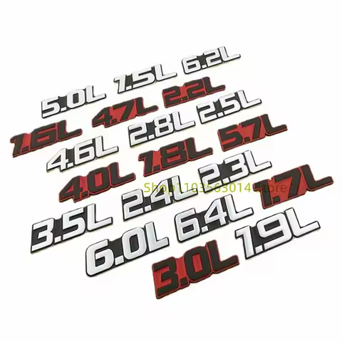 3D Metal 4.0L 4.6L 4.7L 5.0L 5.7L 6.0L 6.2L 6.4L 7.0L Car Sticker Rear Trunk Badge Decals for BMW Au