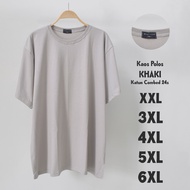 Men's Jumbo Plain T-Shirt Khaki 24s BIG Size XXL 3XL 4XL 5XL 6XL baju t shirt lelaki baju lelaki t s