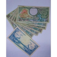 Uang Kuno 25 Rupiah 1959 / Rp.25 Seri Bunga / Uang Kuno kertas 25 1959