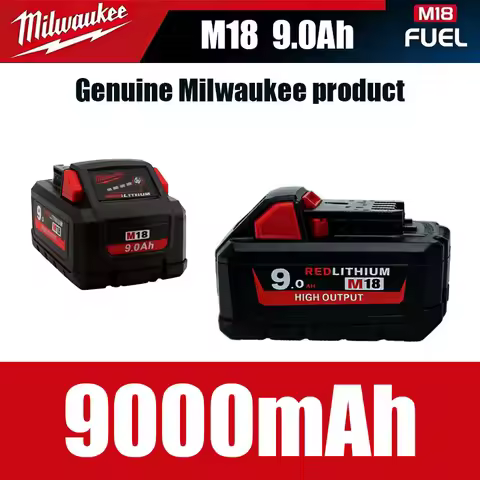 Original Milwaukee M18B8 M18B9 9.0AH 8.0Ah 8000mAh, fast charging compatible with Milwaukee power to