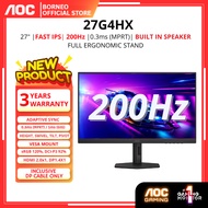 AOC 27G4HX 27" 200Hz Gaming Monitor - Fast IPS/200Hz/0.3ms/Adaptive Sync/HDR10/Height adjustment sta