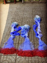 lưới đánh cá lưới viền đỏ lưới 3 màn viền chì dây đỏ dài 90/100m cao 2m và 15 mét và 12m