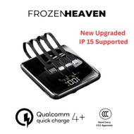 Mini Ultra Slim CCC Certified Super Fast Wireless Charging Portable Charger Power Bank with 4 Built 