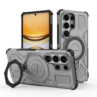 Armor Magnetic Ring Stand Case For Samsung S26 Ultra Plus S25 FE S25 Ultra Plus Edge S24 Ultra A57 A