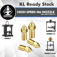 High Speed M6 Nozzle for Ender 3 V3 SE Creality Ender 5 S1 Ender 7 Printer Spider Hotend M6×d0.4×H16
