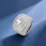 Men Full Diamond Plated 18K White Gold Ring
