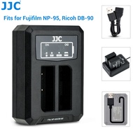 JJC USB Battery Charger Dual Slot for Fujifilm NP95 Ricoh DB90 Batteries Compatible with Fuji XF10 X