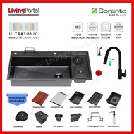 SORENTO Master Chef Multifunctional Kitchen Sink With Dustbin + Pull Out Sink Tap +Kitchen Accessori