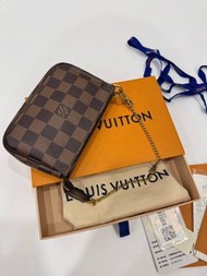 LV 路易威登 mini pochette  棋盤格 麻將包 小廢包 腋下包 手提包 肩背包 斜背包 錢包 皮包 零錢包