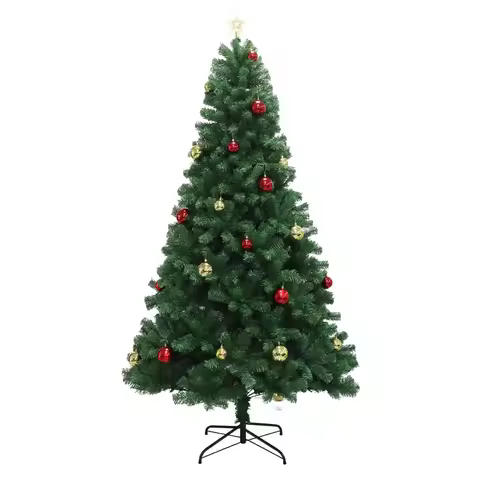 6-7ft Christmas Tree Hinged Artificial Pine Lighted Holiday Tree for Christmas Home, Office party De