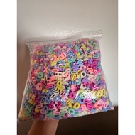 250grams Plastic Letter Beads Mix Letter Beads Flat Letter Beads for DIY Leatherette Keychain Holder