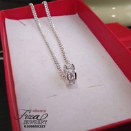 rantai dan loket charm diamond silver 925 ( perak925) , necklace with charm pendant