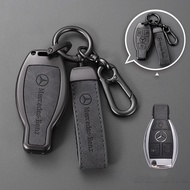 Alloy + Leather Mercedes-Benz Car Key Cover For Benz Gla200 C200l B200 Cla220 C180l A180 Glc Full-Co