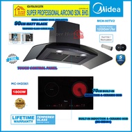 Midea Chimney Hood MCH-90TV2 Curve Cooker Hood / Midea MC-IHD361 Built-in Induction & Ceramic Hob
