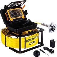 Sewer Camera 100ft,SPRIDRAIN Drain Pipe Camera HD 5in Screen,Waterproof IP68 Works Underwater Up to 