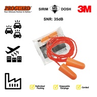 (5 Prs/Pck) SNR 35dB 3M 1110 Corded Disposable Earplug Noise Reduction Earplugs Hearing Protection S