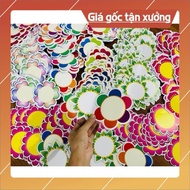 COMBO of 10 pastic pressed color printed flowers, size 9cm, used for writing numbers and marks
