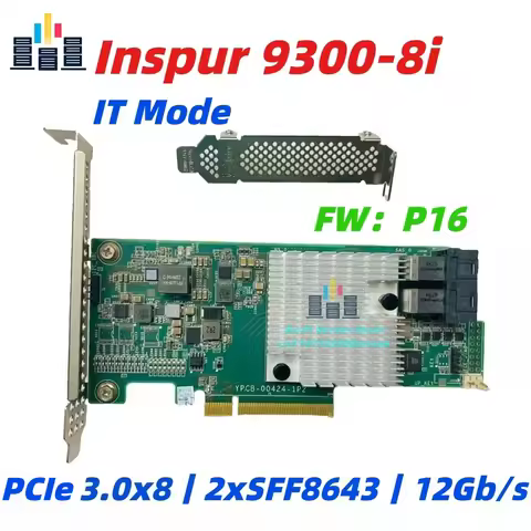 9300-8i IT Mode HBA Card – 12Gb/s SAS/SATA PCIe 3.0 X8, FW P16