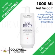 Goldwell Dual Senses Just Smooth Taming Conditioner 1000ml - For Unruly Frizzy Hair • Provides Manageability &amp; Frizz