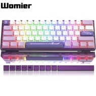 WOMIER K61/WK61 60% Mechanical Keyboard 61 Keys PBT Hot Swap Switches Support Lighting Effects with 