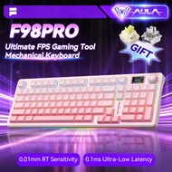 AULA S98 Pro RGB 96 keys wireless mechanical keyboard hot-swappable tri-mode BT 2.4G USB gaming side
