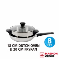Maspion Panda Fit B Set Dutch Oven 18 cm + Frypan 20 cm Chrome Steel stainless Steel High Quality