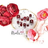 MERAH Maroon wedding fake nails / maroon wedding fake nails –MGN.02Jl22δ