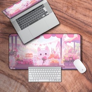 Desk Mat Kawaii, Cute Pink Gaming Desk Mat, Lofi Keyboard Mat, Kawaii Desk Decor, Dorm Room Decor for Teenagers, Kawaii Gifts