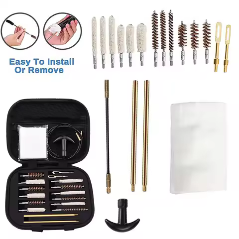 19 Pcs/set Handgun Rifle Pistol Gun Brush Tool Gun Cleaning Set Brush Tool for .22/.38/9mm/.40/.45 C