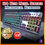 CRK2-7🔥 REAL GAMING MECHANICAL KEYBOARD ROUND GAMING KEYBOARD BLUE SWITCH 104 KEYS COLOURFUL RAINBOW